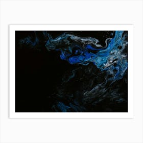 Abstract Blue And Black Painting Art Print