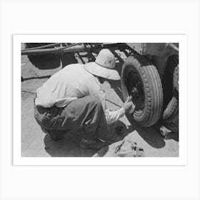 Day Laborer Putting In Cotter Pin In Front Of Tractor, Farm Near Ralls, Texas By Russell Lee Art Print