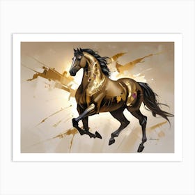 Golden Horse 5 Art Print