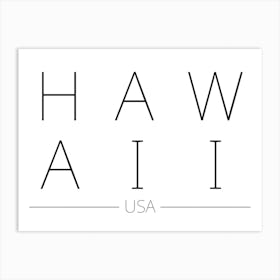 Hawaii USA Typography City Country Word Art Print
