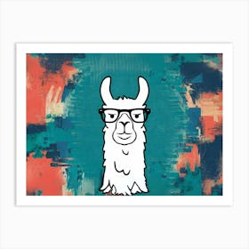 Llama With Glasses Art Print