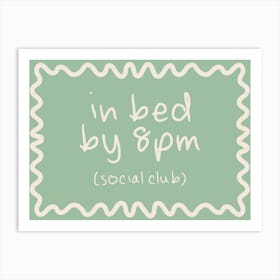 In Bed By 8pm | Cream and Seafoam Art Print