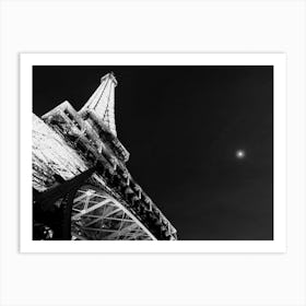 Eiffel Tower and The Moon At Night (Paris Series) Art Print