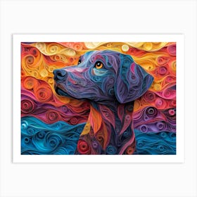 Labrador Retriever Paper Quilling Dog Portrait 2 Art Print