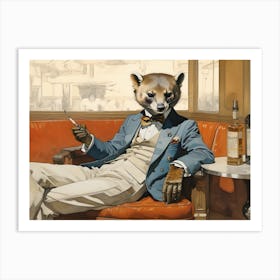 The smart Marten at the club Art Print