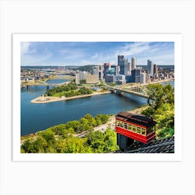 Impressive Pittsburgh Skyline With Duquesne Incline Art Print