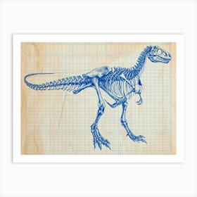 Ouranosaurus Dinosaur Skeleton Blueprint Art Print