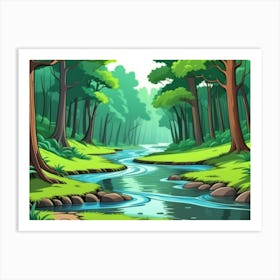 Cartoon Forest Art Print