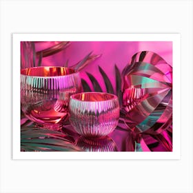 Pink And Purple Vases Art Print