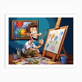 Cartoon Artist 1 Art Print