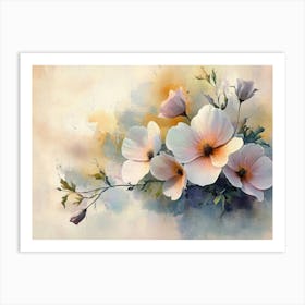 Flowers In A Watercolor Style 4 Art Print