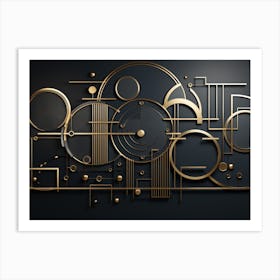 Blue Deco Art Print