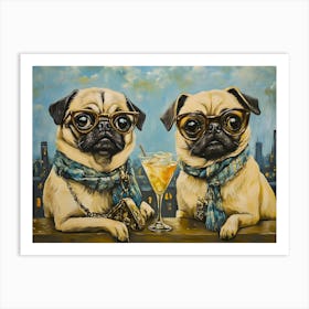 Elegant Pugs 7 Art Print