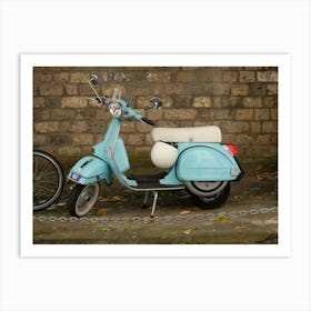 A Baby Blue Vespa in Sorrento | Italy Travel Photography Art Print Art Print