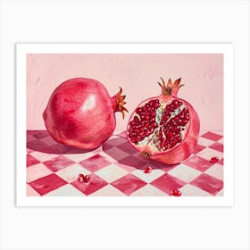 Pomegranate Pink Checkerboard 2 Art Print