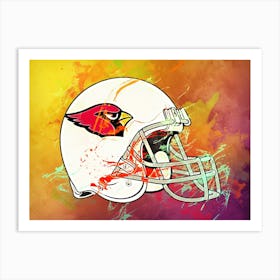 Arizona Cardinals Helmet Abstract Art Print