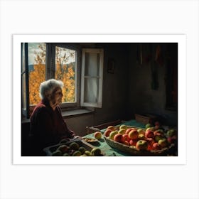 Grandma With Apples Art Print