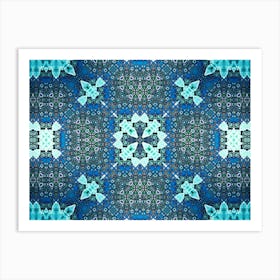 Blue Pattern With Bubbles 1 Art Print