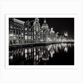 Black And White Photograph Of Amsterdam Art Print