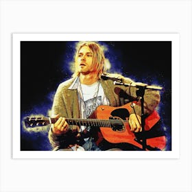 Spirit Of Kurt Cobain Mtv Unplugged Art Print
