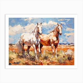 Horses Painting In Pilbara Western, Australia, Landscape 4 Art Print