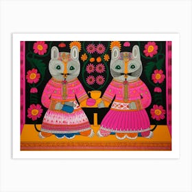 Mongoose Folk Style Animal Illustration Art Print