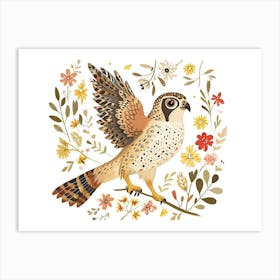 Little Floral Falcon 1 Art Print