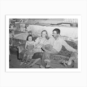 Faro And Doris Caudill With Their Daughter, Homesteaders, In Their Dugout Home, Pie Town, New Mexico By Russel Art Print