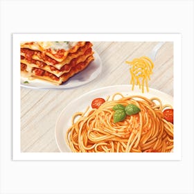 Spaghetti And Meatballs 1 Art Print