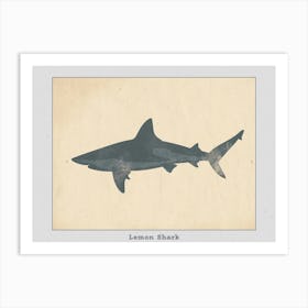 Lemon Shark Silhouette 2 Poster Art Print