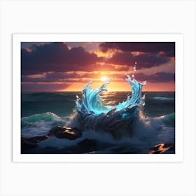 Waters Spout In The Ocean Art Print