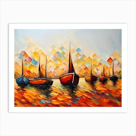 Sailboats In The Sea Art Print