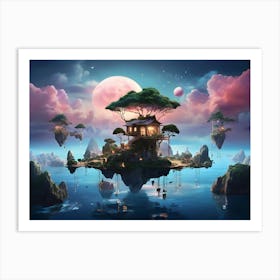 House In The Sky Paintings Art Print Art Print