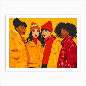 Women In Yellow Jackets Art Print