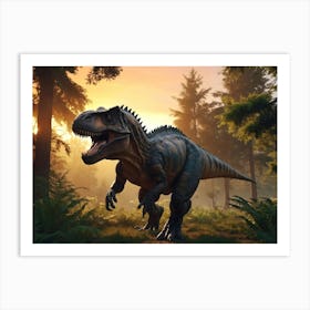 T-Rex In The Forest 2 Art Print