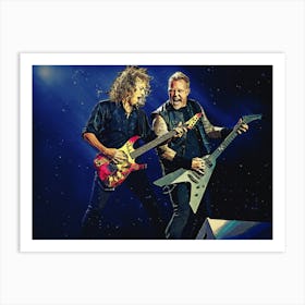 Superstars Of James Hetfield & Kirk Hammett Live In Rock Art Print