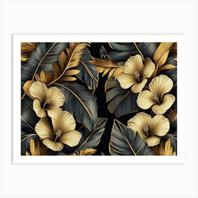 Gold Hibiscus Art Print