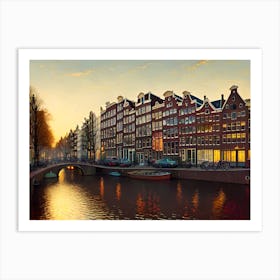 Sunset In Amsterdam 3 Art Print