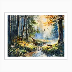 Deer In The Forest 8 Art Print