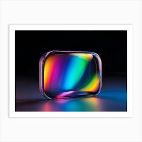 Abstract High Resolution 3d Glass Like Camera Icon Iridescent Light Reflections Casting Vibrant Spe Art Print