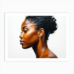 Side Profile Of Beautiful Woman Oil Painting 109 Art Print