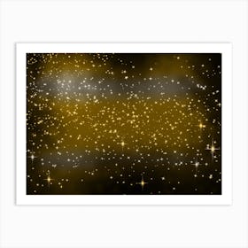 Gold And Black Shining Star Background Art Print