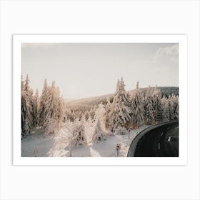 Snowy Winter Roadtrip Art Print