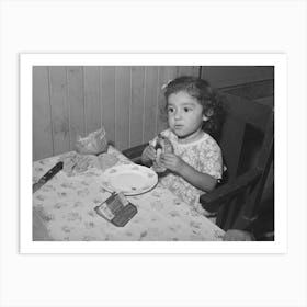 Little Mexican Girl Eating Enchilada For Lunch San Diego, California By Russell Lee Art Print