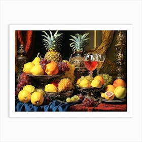 Fruit And Wine Art Print