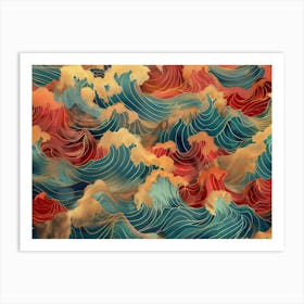 Asian Waves Art Print