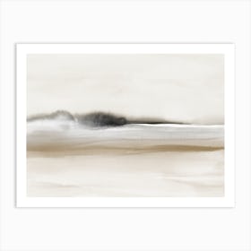 Watercolor Landscape 22 Beige & Black Art Print