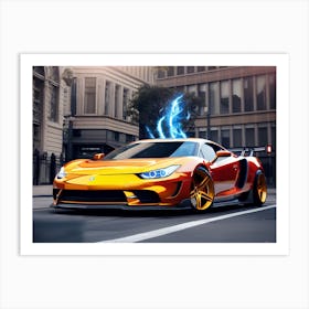 Lightning Sports Car Art Print