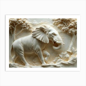 Elephant In The Woods Art Print