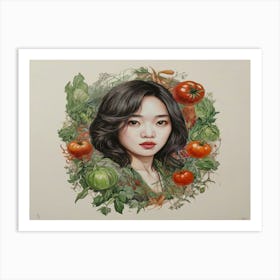 Girl With Vegetables 1 Art Print